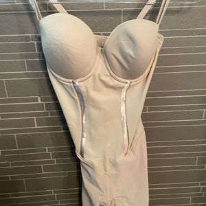 Like new.  I buy expensive lingerie for a specific dress/occasion.  Worn once.